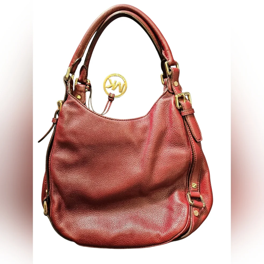 Michael Kors Burgundy Leather Hobo Bag